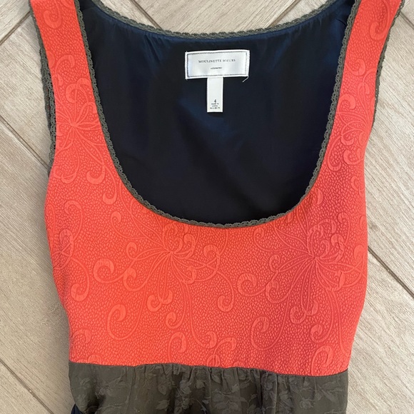 Anthropologie Multi Textured Silk Midi, Small 4 - Picture 4 of 8